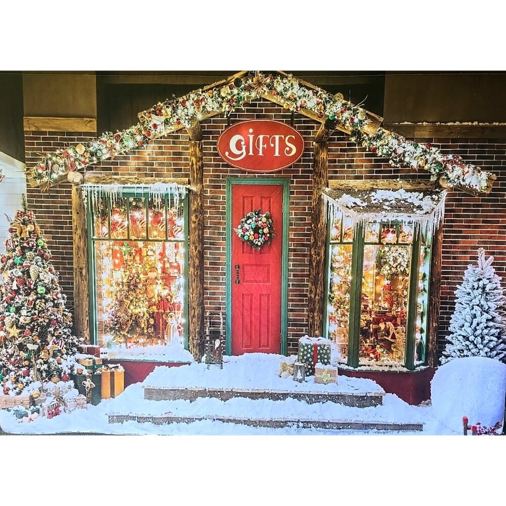 Kate Backdrop Fabric 5' x 7' Christmas Store Snow Photography Wrinkle Resistant